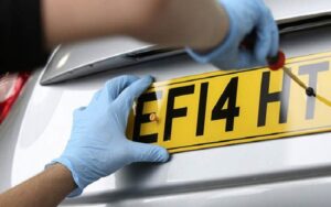 number plate completed with the number plate builder
